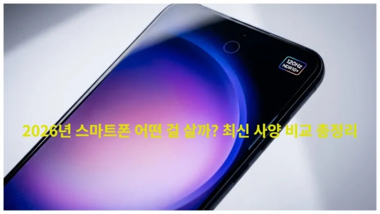 2026년 스마트폰 어떤 걸 살까? 최신 사양 비교 총정리