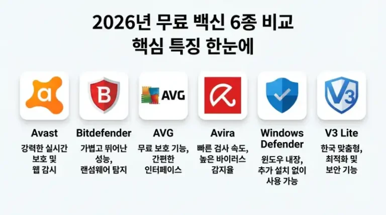 무료 백신 프로그램 추천 2026년