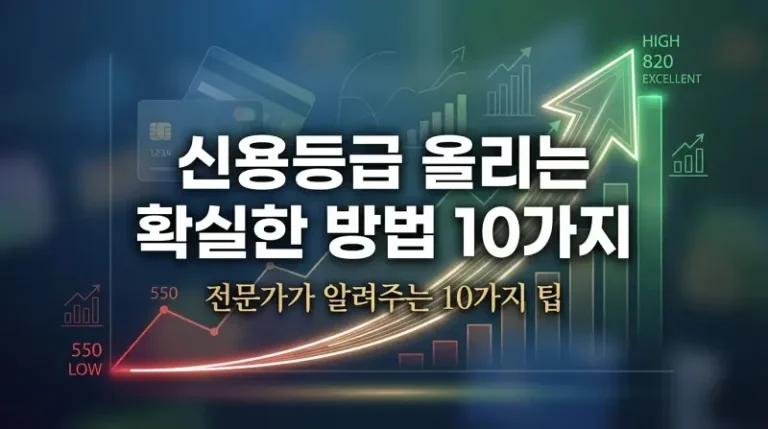 신용등급 올리는 확실한 방법 10가지
