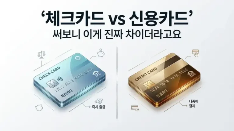 체크카드 vs 신용카드, 써보니 이게 진짜 차이더라고요