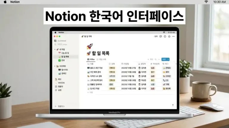 Notion 한국어 인터페이스