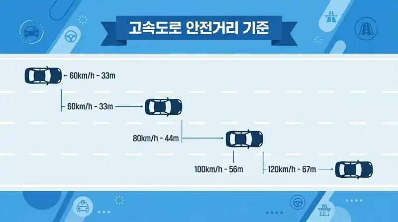 속도별 안전거리 인포그래픽
