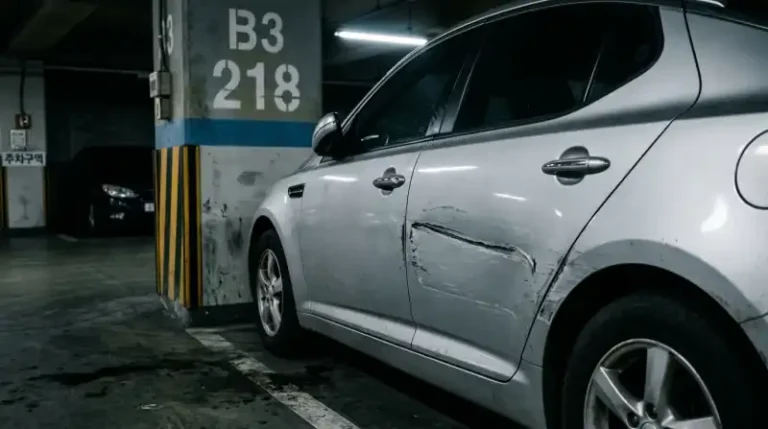 지하주차장 차량 스크래치 발견