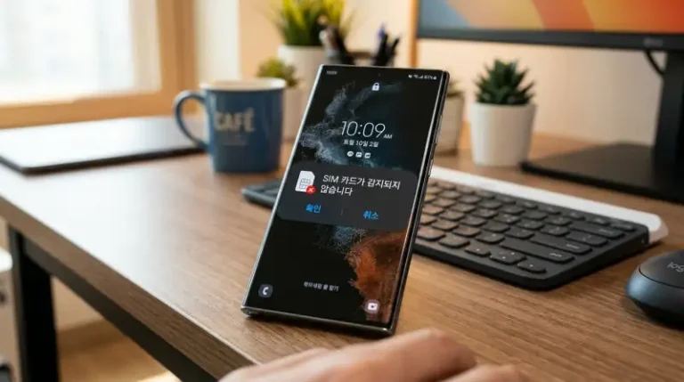 SIM 카드 오류 메시지 화면