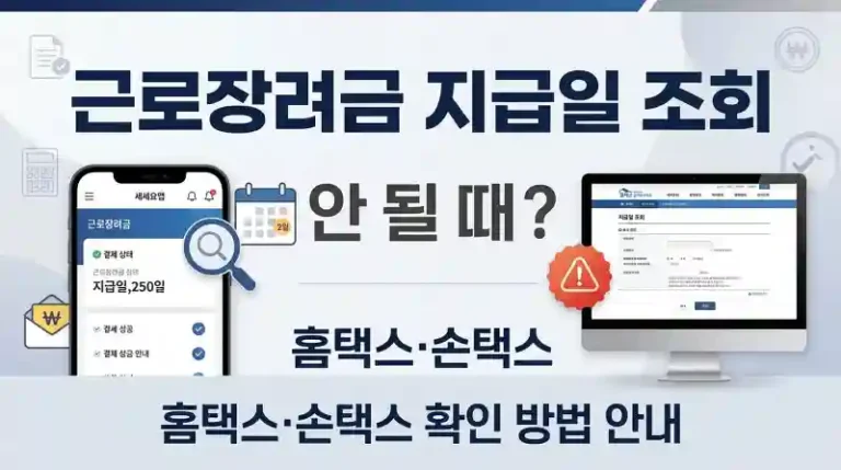 근로장려금 지급일 조회 안 될 때 확인법 7가지