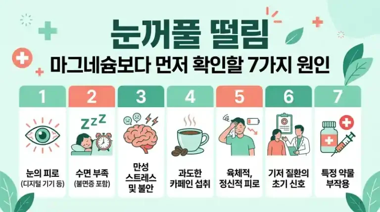 눈꺼풀 떨림, 마그네슘보다 먼저 확인할 7가지 원인