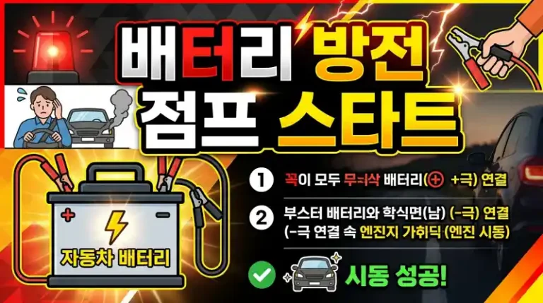 배터리 방전 시동 안 걸릴 때 점프 스타트 총정리