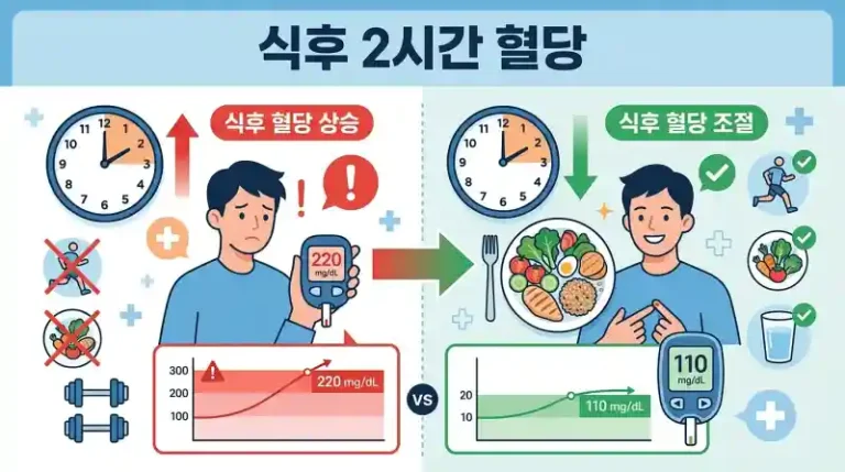 식후 2시간 혈당 정상수치 기준과 낮추는 법