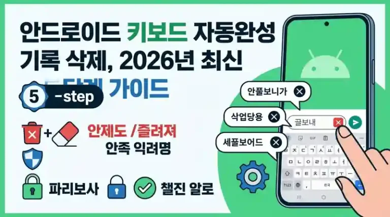 안드로이드 키보드 자동완성 기록 삭제
