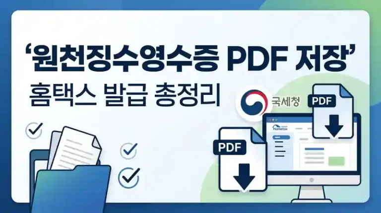 원천징수영수증 PDF 저장 방법