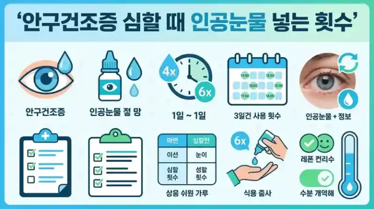 안구건조증 심할 때 인공눈물 넣는 횟수