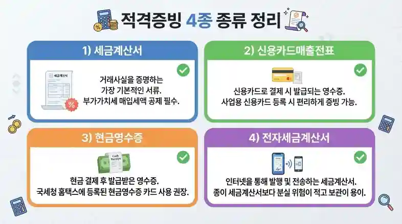 적격증빙 4종 세트