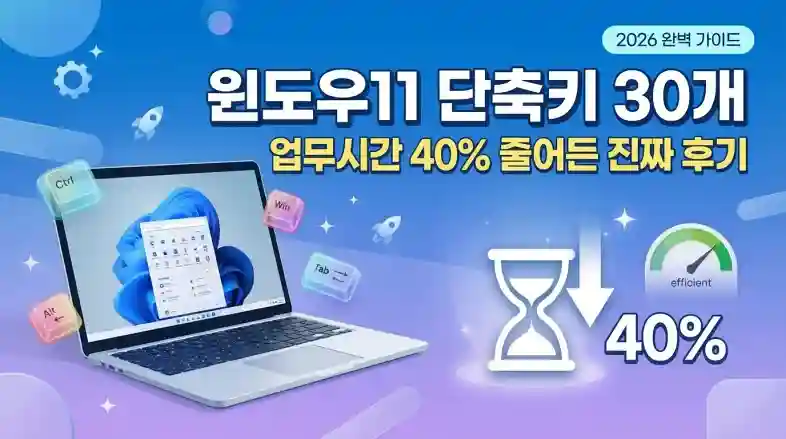 윈도우11 단축키 30개 외워봤더니 업무 시간 40% 줄어든 진짜 후기