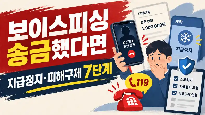 보이스피싱 송금 후 지급정지와 피해구제 신청 7단계